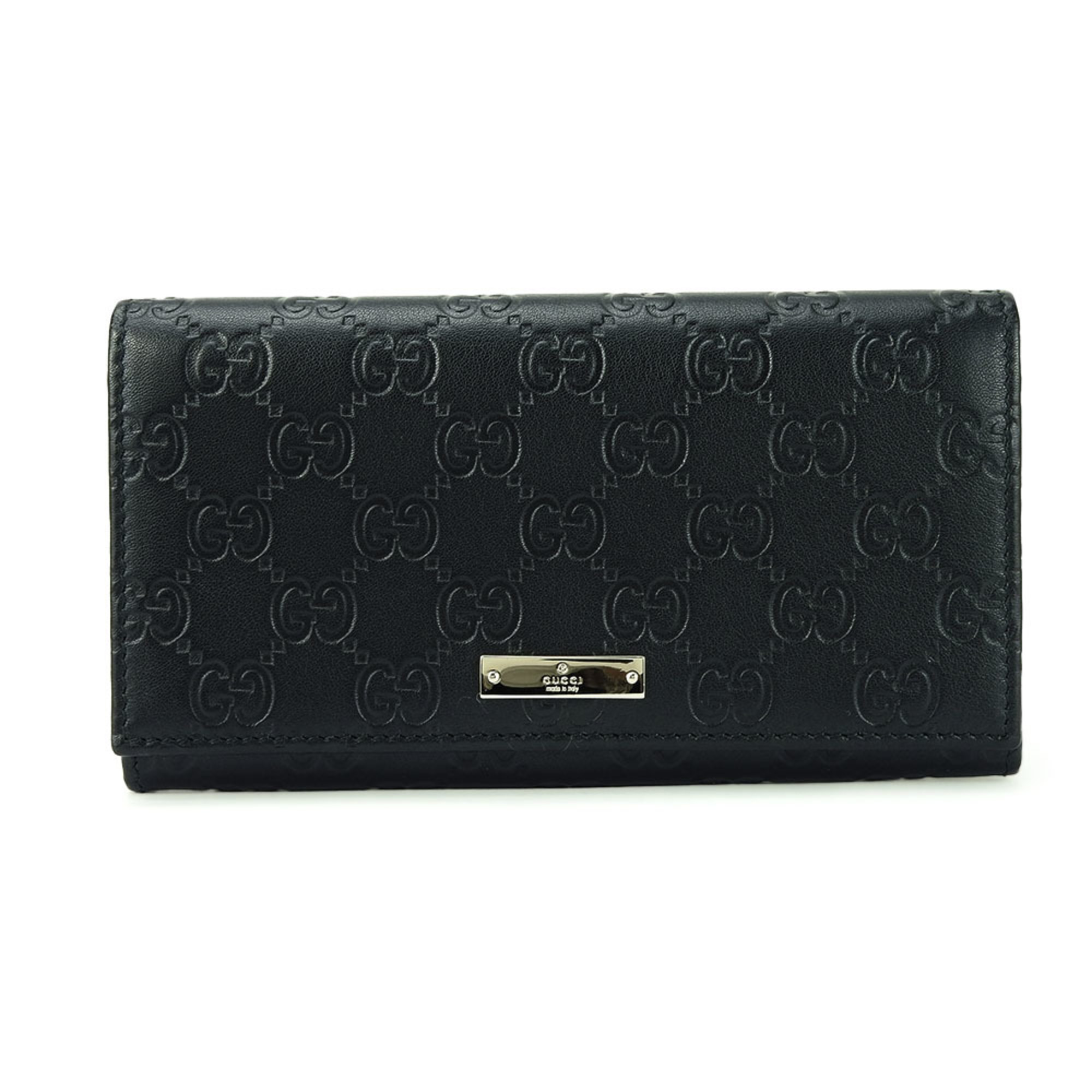 Gucci Long Wallet 244946 Guccissima Leather Black Accessory Women's GUCCI