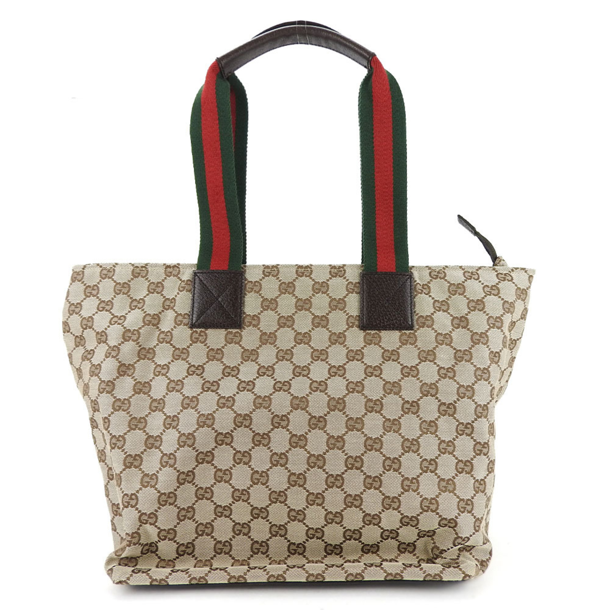 Gucci Tote Bag 131231 Sherry Line GG Canvas Leather Beige Women's GUCCI