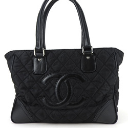Chanel Tote Bag Paris New York Nylon Leather Black Large Coco Mark 1 Quilted Women's CHANEL
