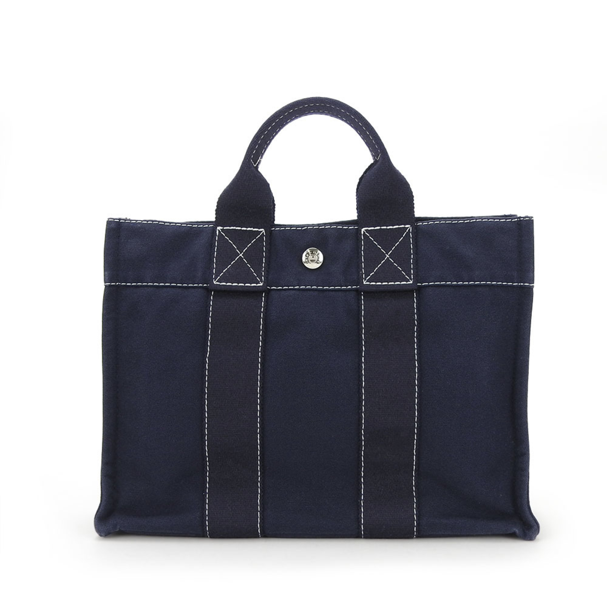 Hermes Handbag Tote PM Deauville Canvas Navy Women's Men's HERMES