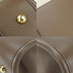 LOEWE Handbag Amazona 28 011309 Leather Beige Mocha Brown Burgundy Bicolor Women's