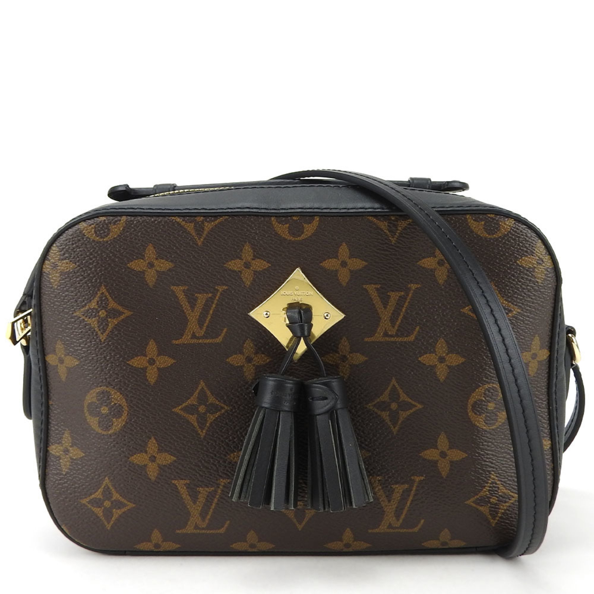 Louis Vuitton Shoulder Bag Santonge M43555 Monogram Canvas Noir Black Tassel Pochette Women s LOUIS VUITTON eLADY Globazone