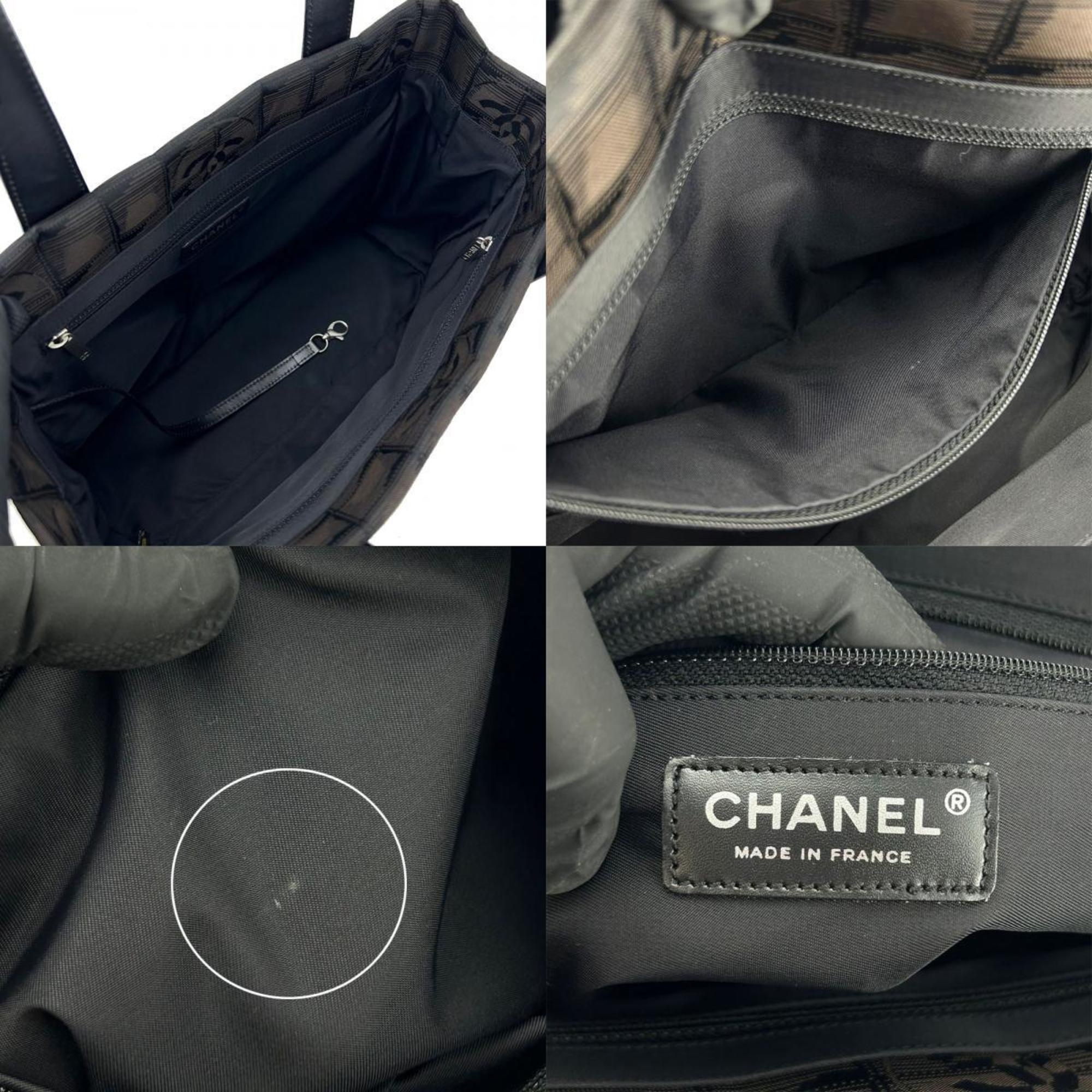 Chanel PM New Travel Line Jacquard Nylon Leather Maroon Coco Mark Women's CHANEL