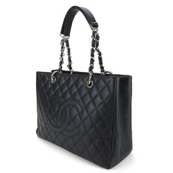 Chanel Tote Bag GST Caviar Skin Black Chain Coco Mark 16 Series Women's CHANEL