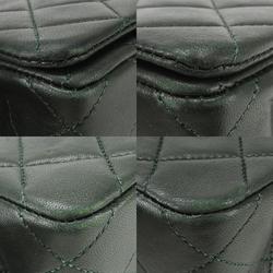 CHANEL Shoulder Bag Matelasse Lambskin Olive Green Single Flap