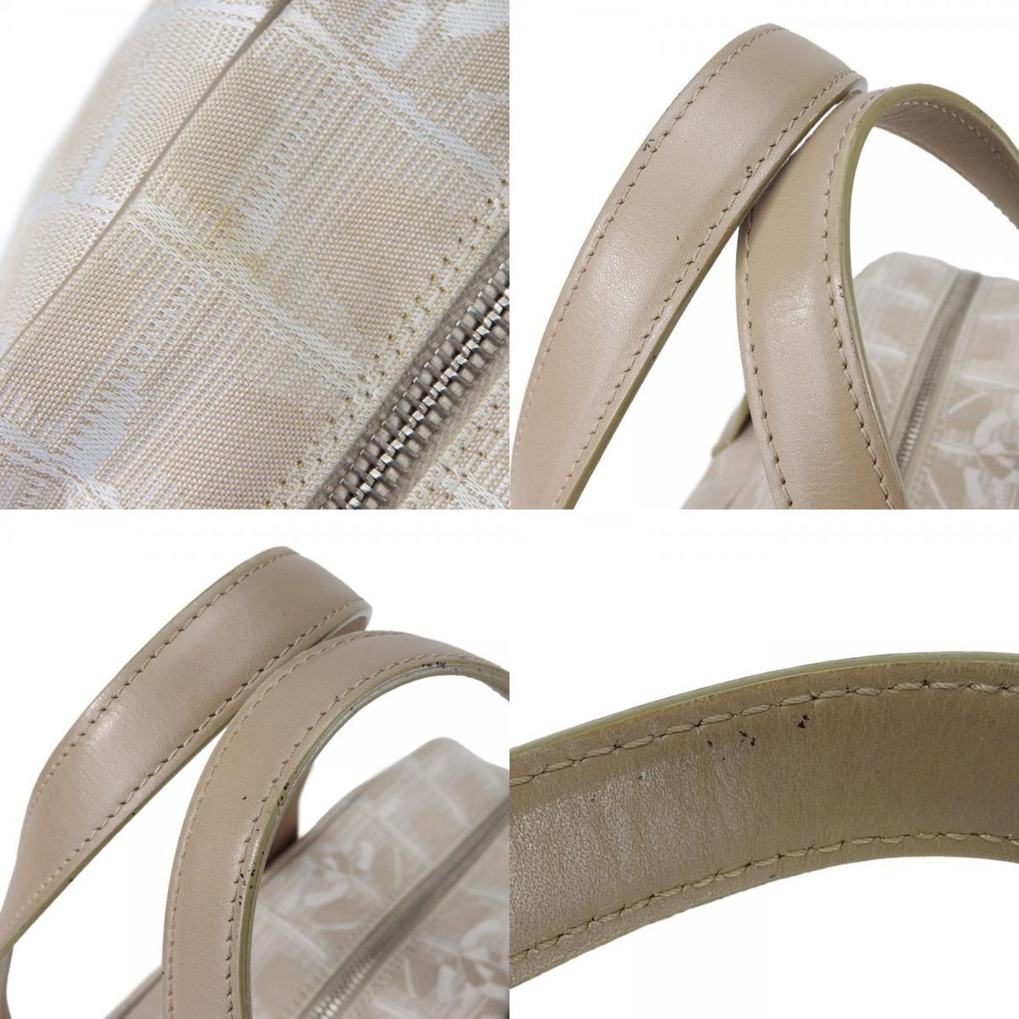 Chanel handbag New Travel Line Jacquard nylon leather Beige No. 7 Coco mark Women's CHANEL