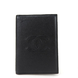 CHANEL Business Card Holder/Card Case A70261 Grained Calf Leather Black Embossed Coco Mark 26 Series Women's