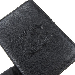 CHANEL Business Card Holder/Card Case A70261 Grained Calf Leather Black Embossed Coco Mark 26 Series Women's