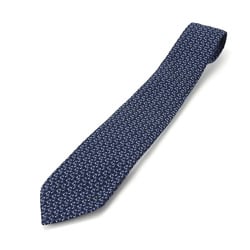 BVLGARI Necktie Silk Navy Blue Men's