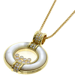Chopard Happy Diamond Shell 8P Large Necklace K18 Yellow Gold Women's