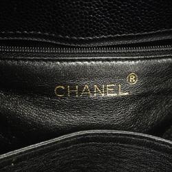 Chanel Shoulder Bag Matelasse Caviar Skin Black Women's