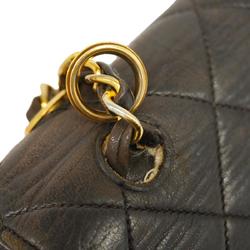 Chanel Shoulder Bag Matelasse Double Face W Chain Lambskin Black Women's