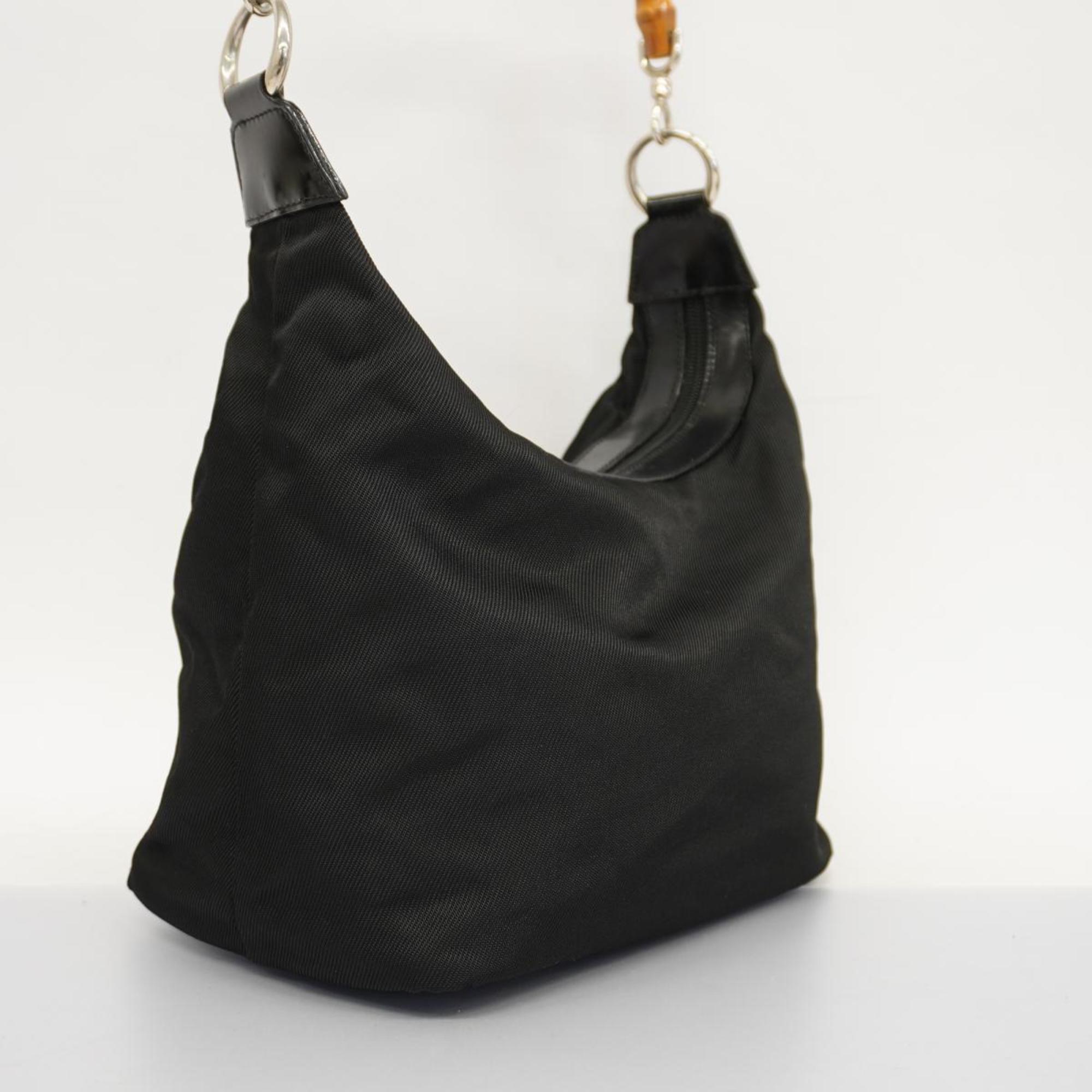 Gucci Shoulder Bag Bamboo 000 1956 0531 Nylon Black Women's