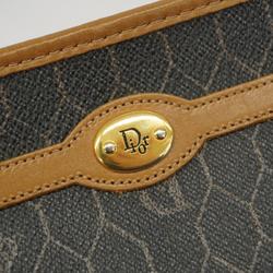Christian Dior Clutch Bag Honeycomb Leather Grey Women's