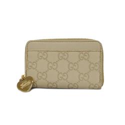 Gucci Wallet/Coin Case Guccissima 268750 Leather Ivory Champagne Men's Women's