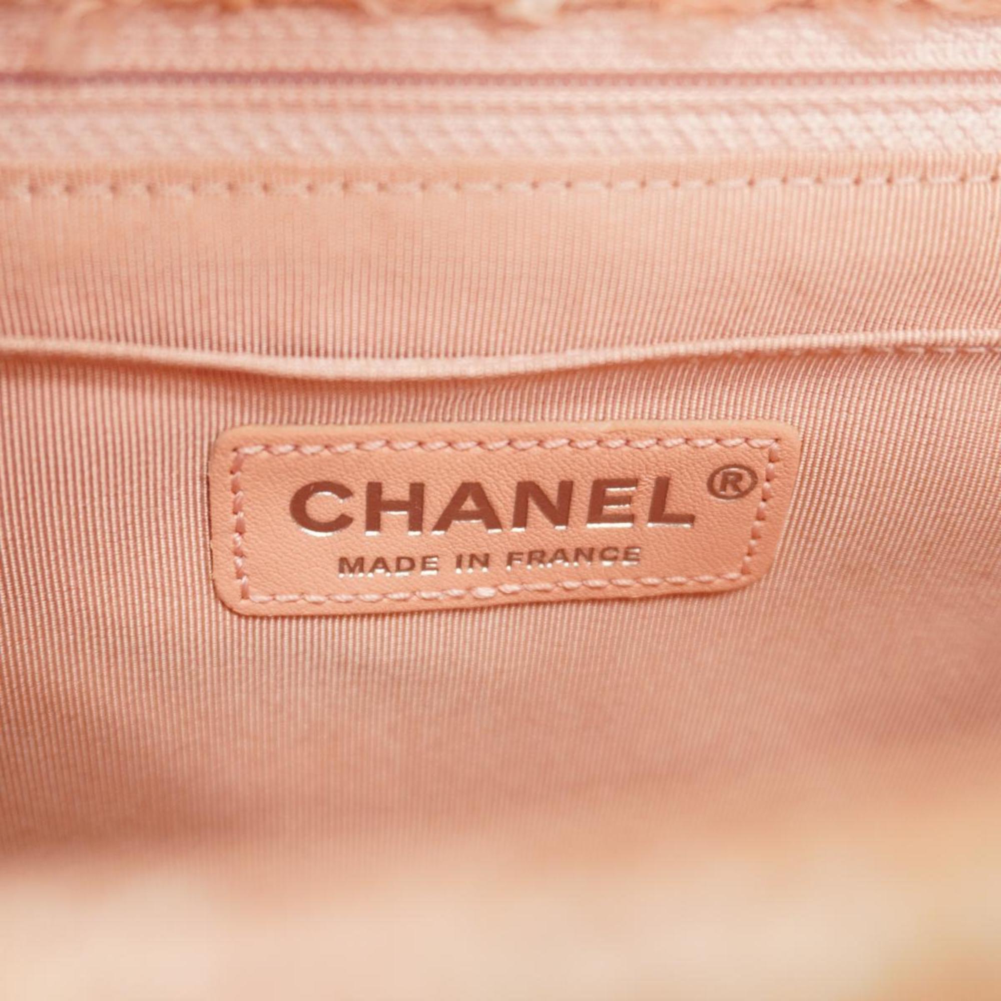 Chanel Shoulder Bag Matelasse 2.55 W Chain Tweed Pink Women's
