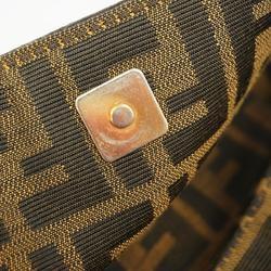 Fendi Shoulder Bag Zucca Nylon Canvas Khaki Women's