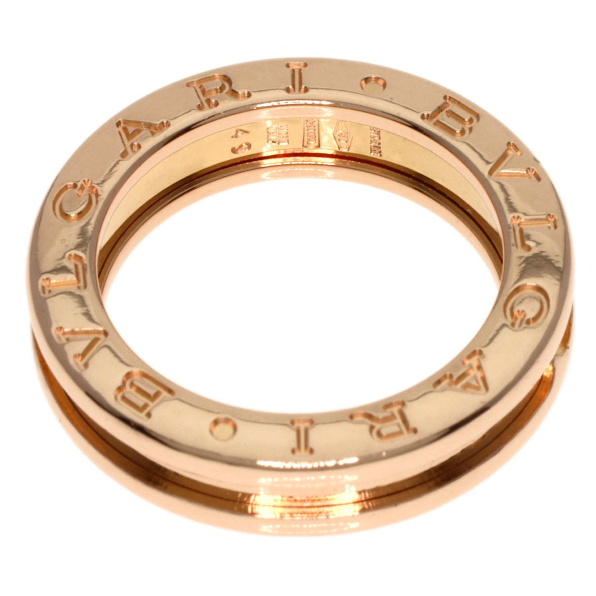 BVLGARI B-zero1 B-zero One Band XS #49 Ring, K18 Pink Gold, Women's