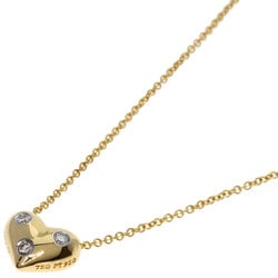 Tiffany & Co. Dots Heart Diamond Necklace, K18 Yellow Gold/PT950, Women's, TIFFANY