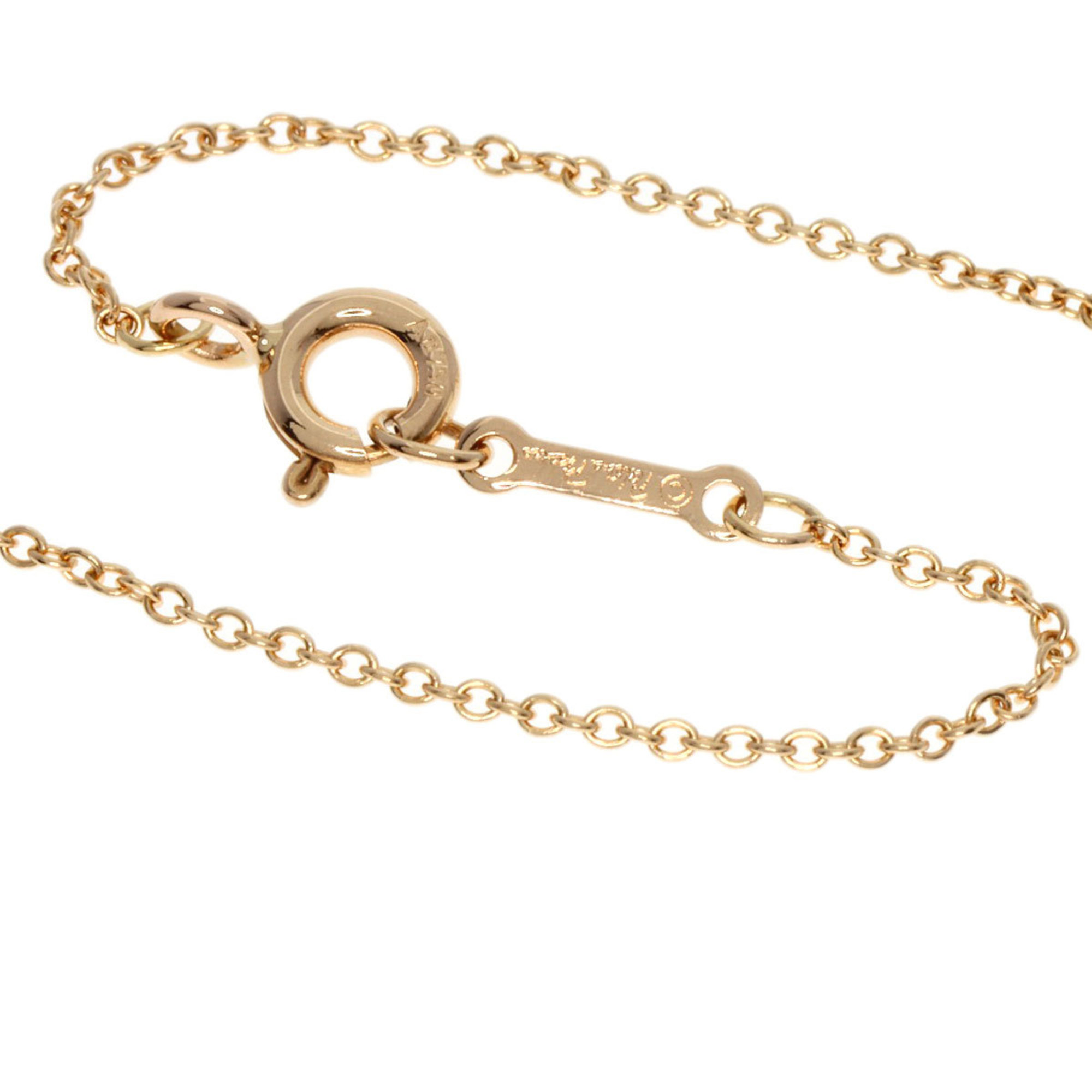 Tiffany Double Loving Heart Diamond Necklace K18 Pink Gold Women's TIFFANY&Co.