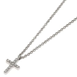 Tiffany Metro Cross Diamond Necklace, 18K White Gold, Women's, TIFFANY&Co.