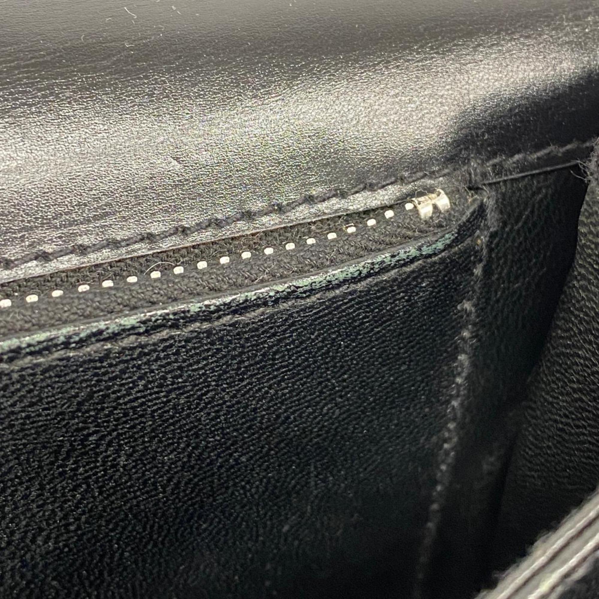 Gucci Shoulder Bag Old 56 Leather Black Women's
