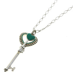 Tiffany Heart Key Enamel Necklace Silver Women's TIFFANY&Co.