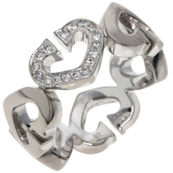 Cartier C Heart Diamond #48 Ring, K18 White Gold, Women's, CARTIER