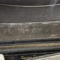 Christian Dior Handbag Saddle Bag Leather Black Women's