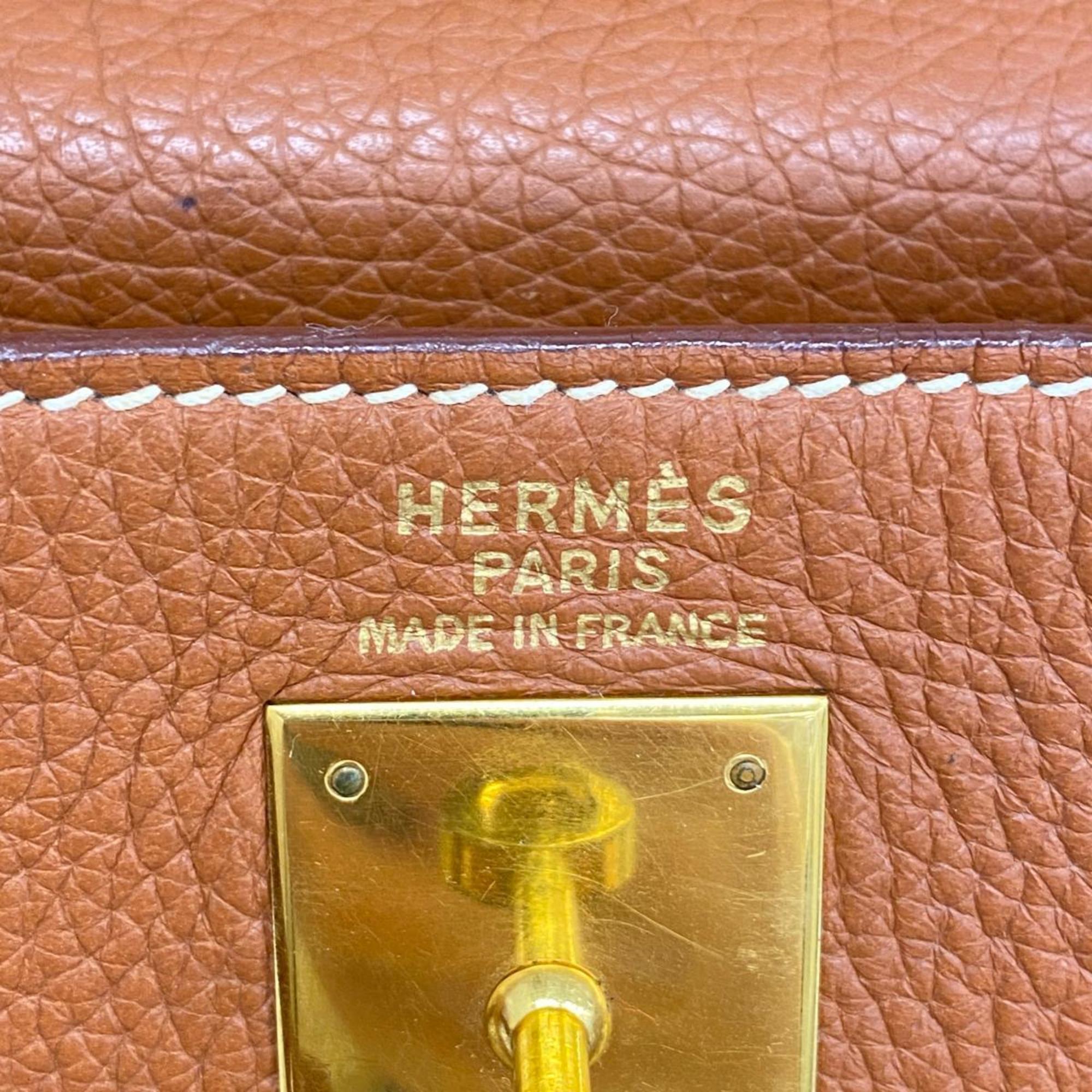 Hermes handbag Kelly 35 ○Y stamp Taurillon Clemence gold ladies