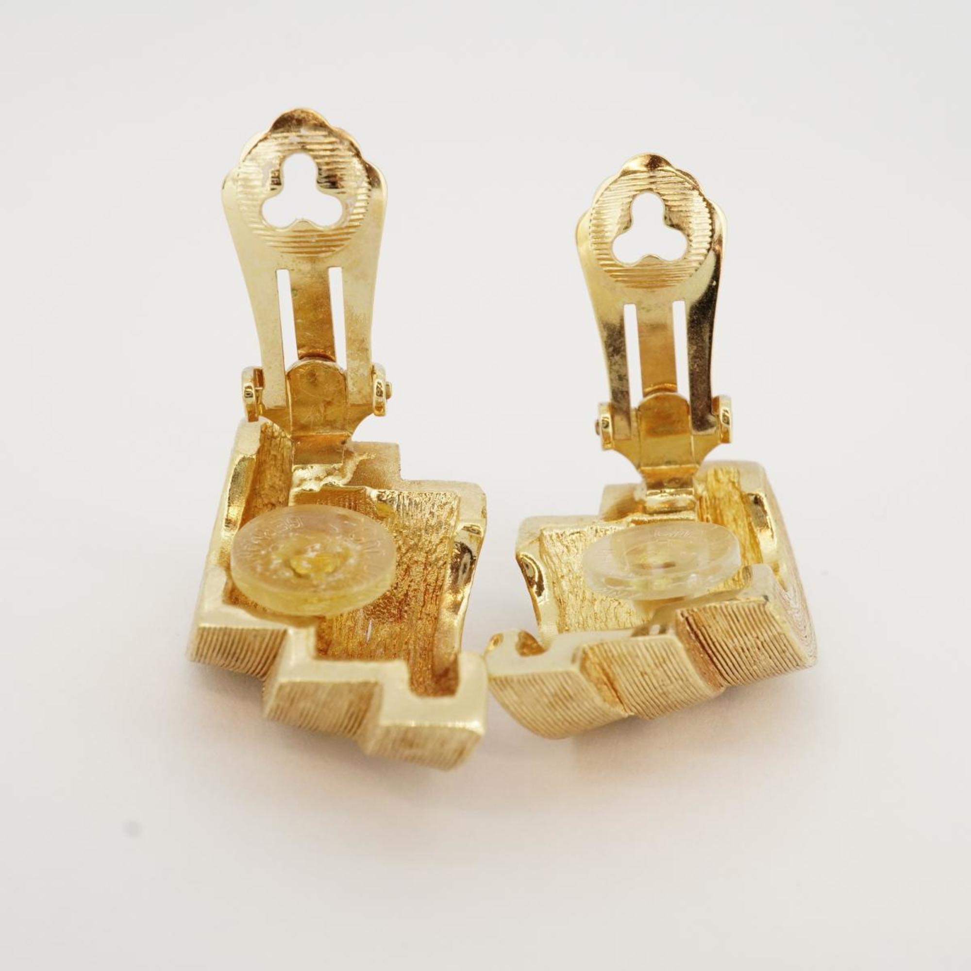 Christian Dior Earrings GP Plated Gold Women's
