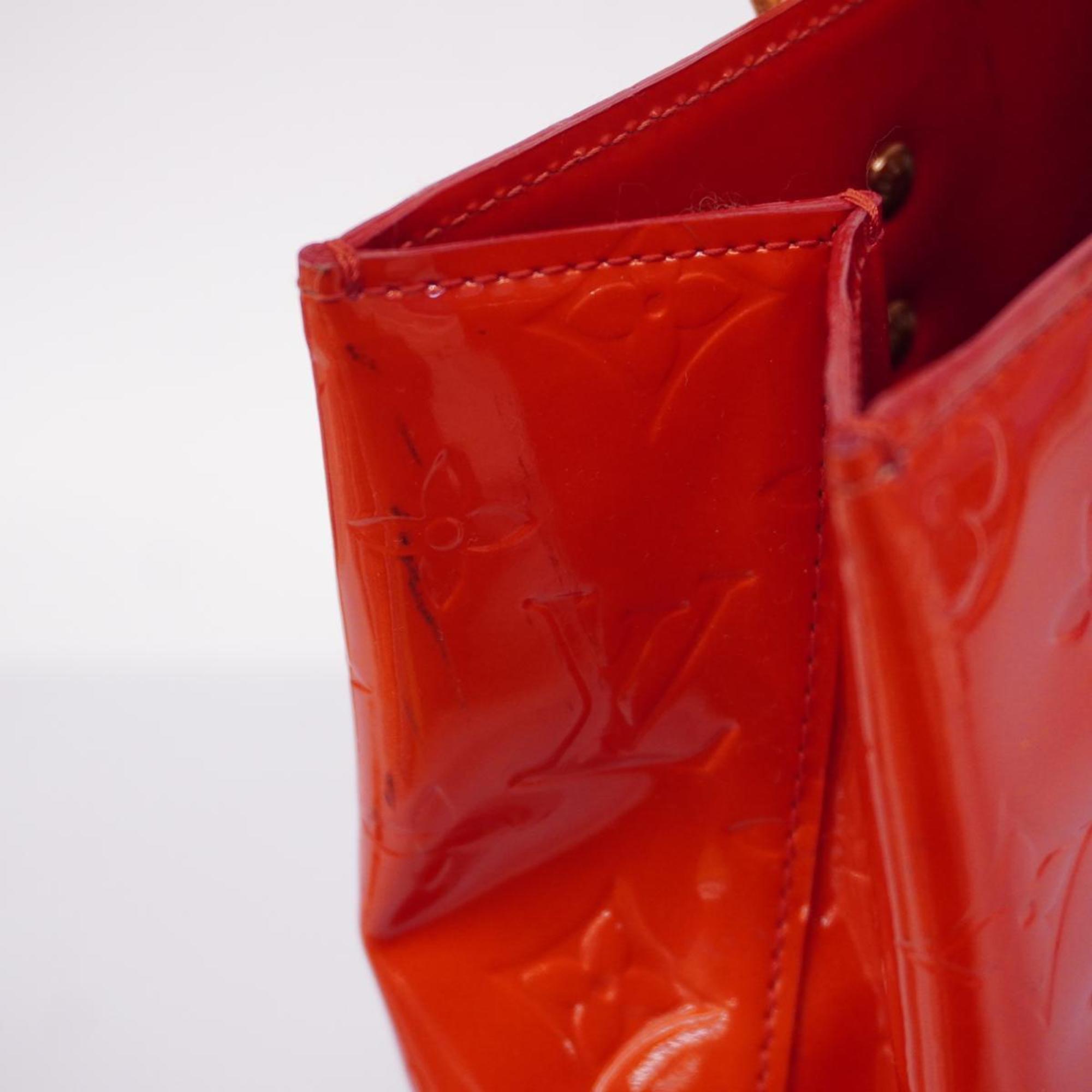 Louis Vuitton Tote Bag Vernis Reed MM M91086 Rouge Ladies