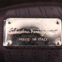 Salvatore Ferragamo Gancini Handbag 21 C180 Leather Dark Brown Shoulder Bag