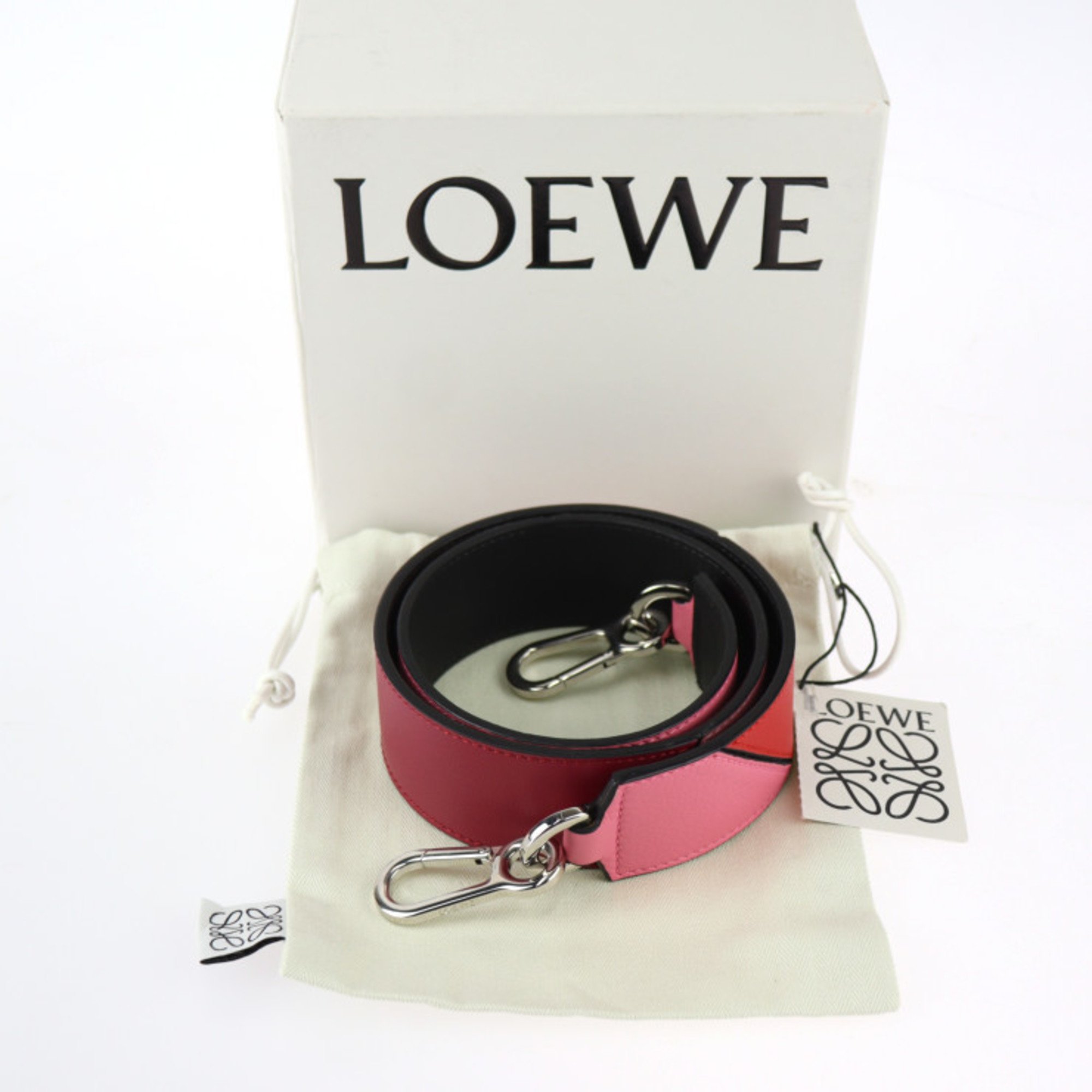 LOEWE Degrade Puzzle Bandouliere 90 Shoulder Strap 125.99UR71 Classic Calfskin Pink x Red Purple Black Replacement