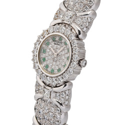 SEIKO Credor Dial Full Diamond 1E70-2A60 Women's WG Watch Quartz Silver