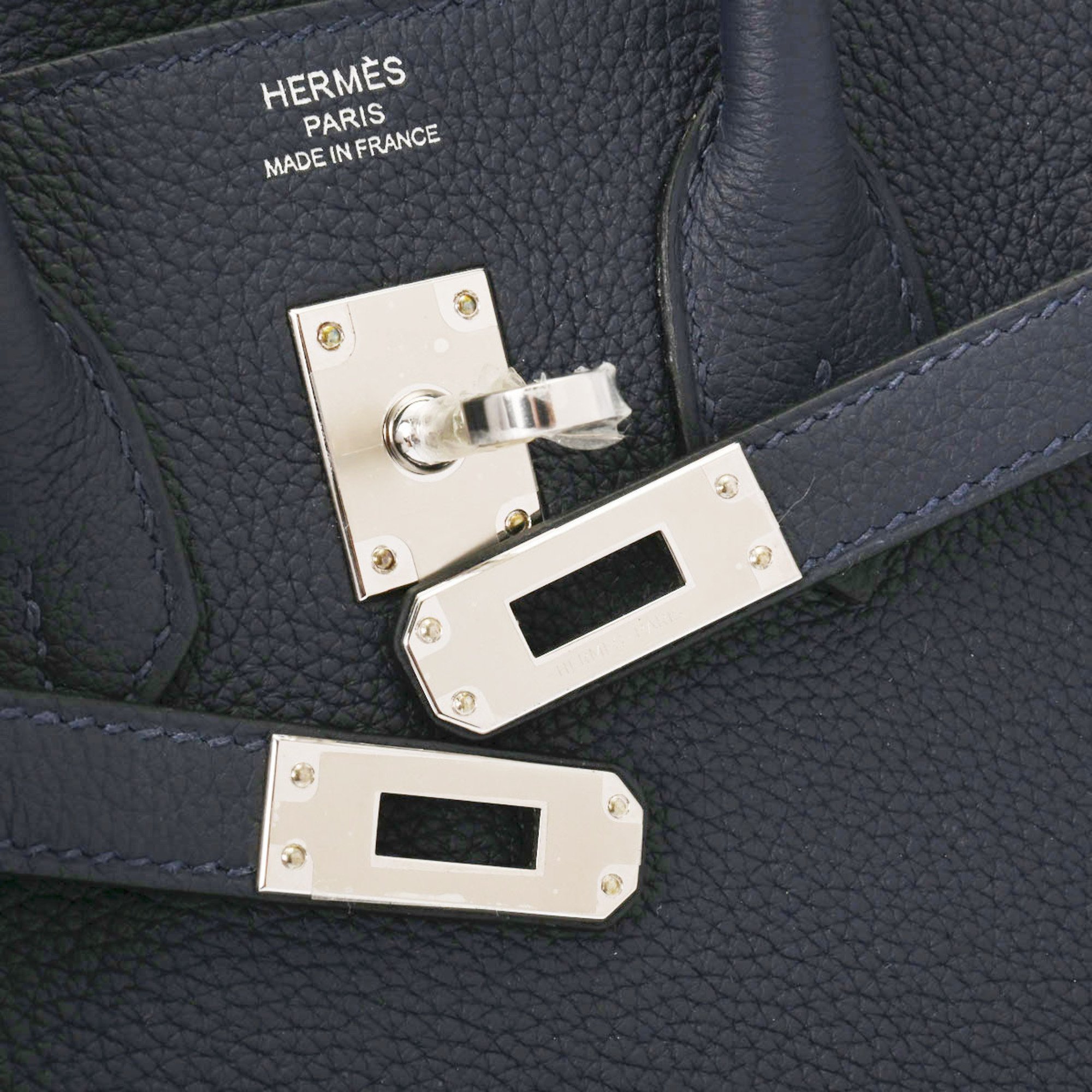 HERMES Hermes Birkin 25 Blue Nuit Palladium Hardware - Women's Togo Handbag