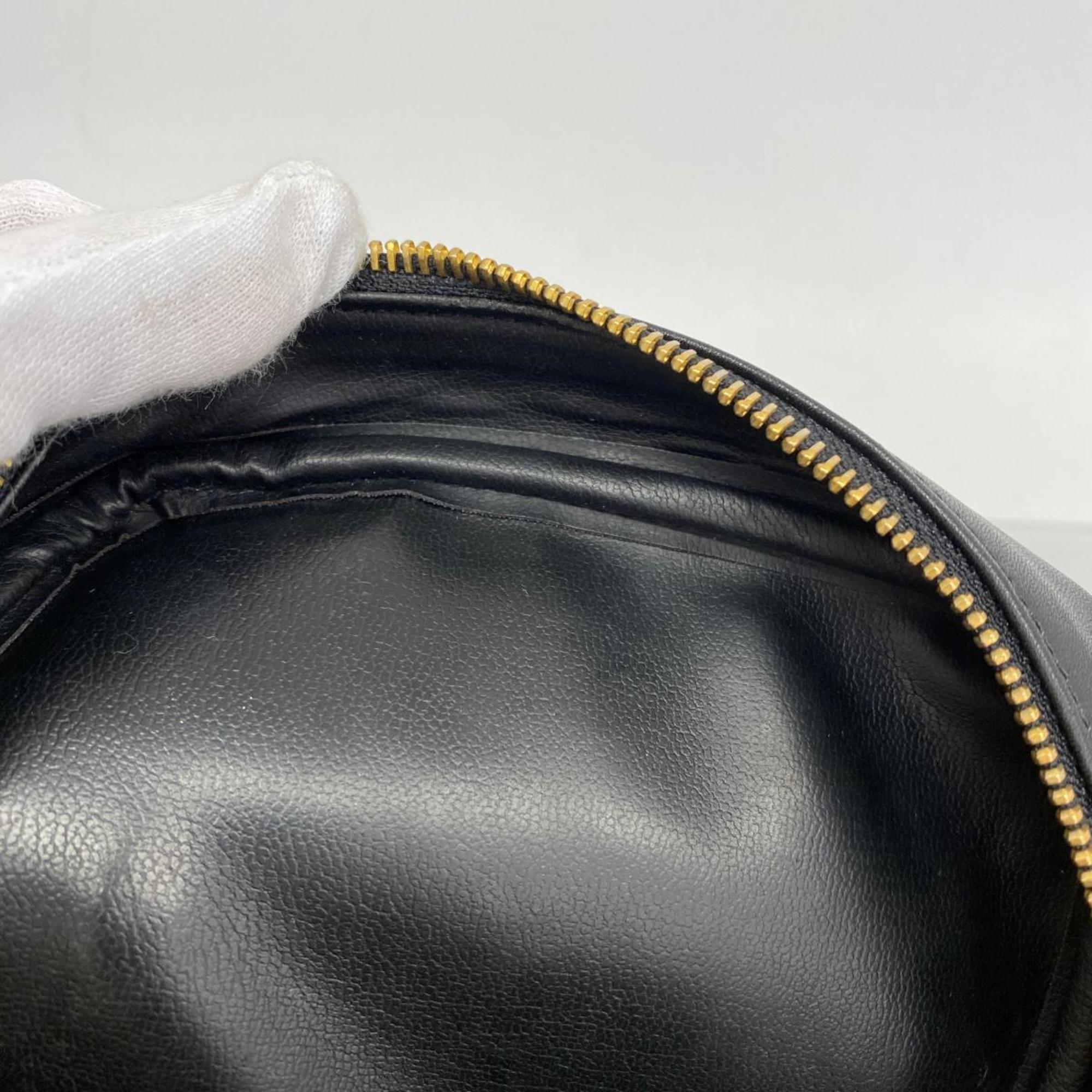Chanel Vanity Bag Bicolor Leather Black Women's