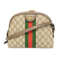 Gucci Shoulder Bag GG Supreme Sherry Line 499621 Leather Brown Women's