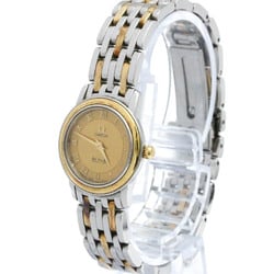 Polished OMEGA De Ville Prestige 18K Gold Steel Ladies Watch 4370.12 BF571657