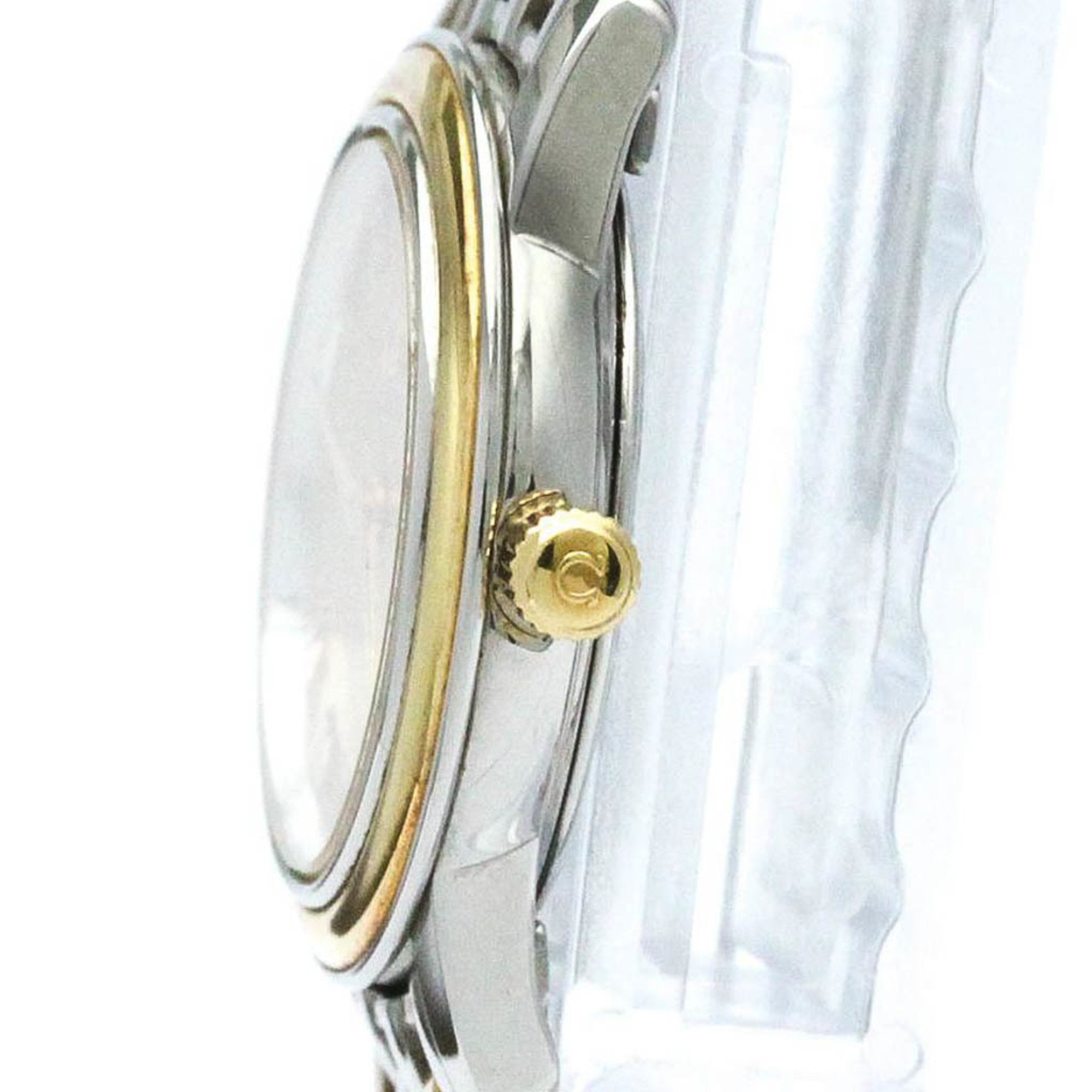 Polished OMEGA De Ville Prestige 18K Gold Steel Ladies Watch 4370.12 BF571657