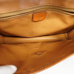 Celine Shoulder Bag Macadam Leather Brown Women's