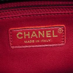 Chanel handbag V-stitch chain shoulder leather black ladies