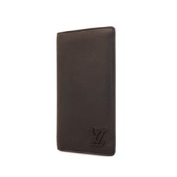 Louis Vuitton Long Wallet LV Aerogramme Portefeuille Brazza NM M69980 Black Men's
