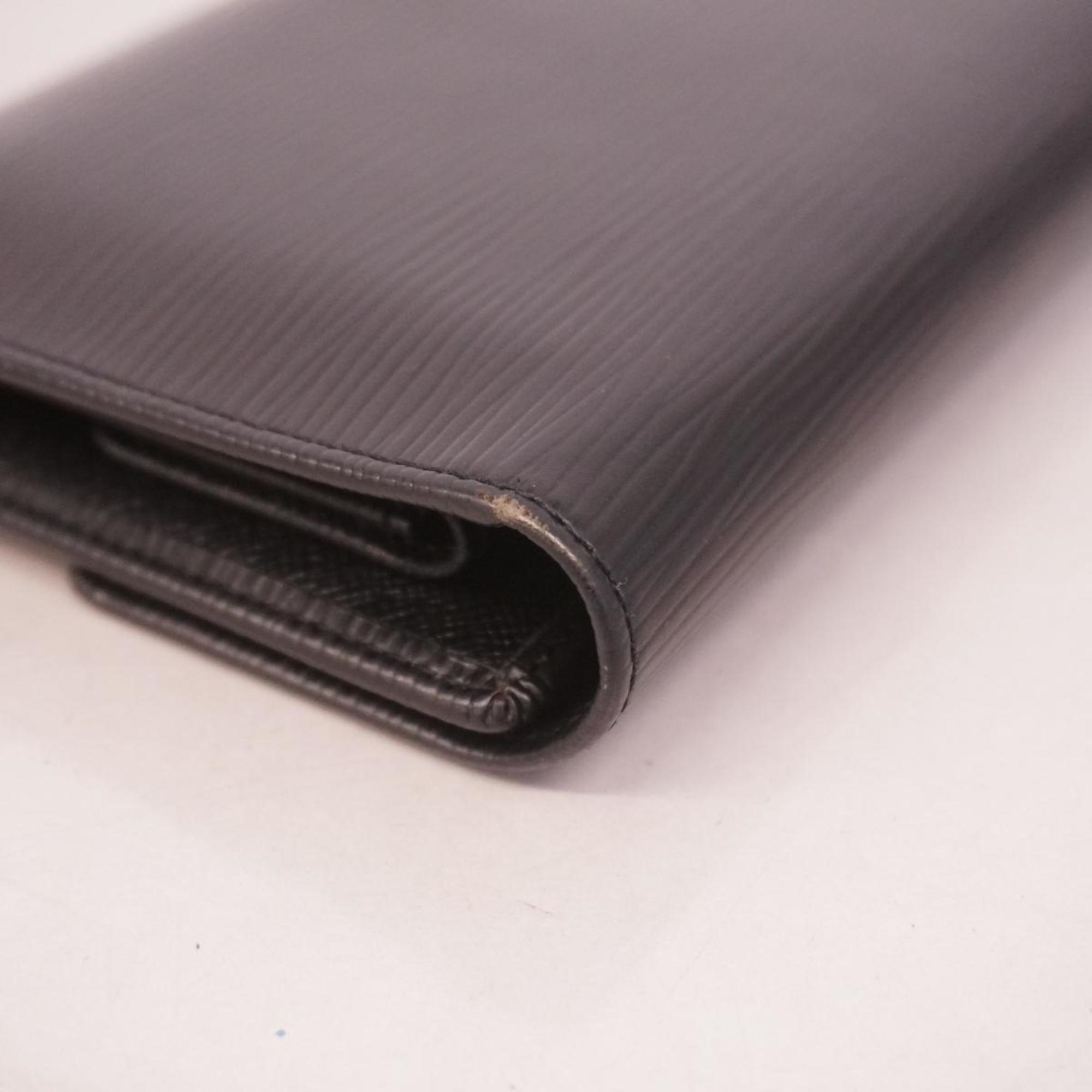 Louis Vuitton Tri-fold Wallet Epi Porte Tresor Etui Papier M63712 Noir Men's Women's