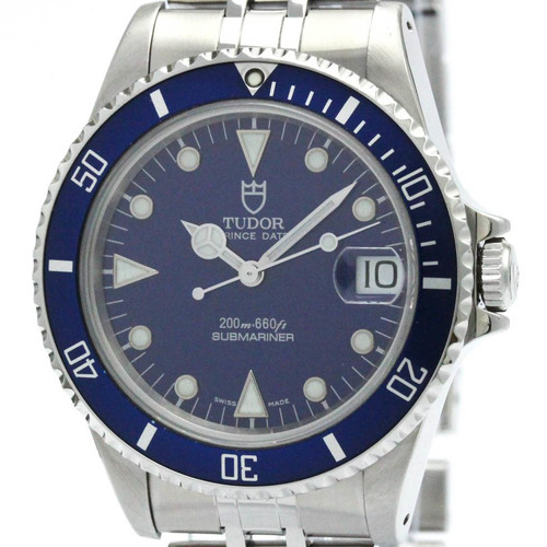 Polished TUDOR Rolex Submarina Steel Automatic Mens Watch 75190 BF565479