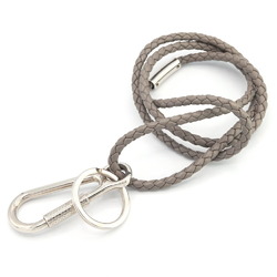 Tod's Neck Strap Grey Leather Key Ring Holder for Women and Men TOD'S