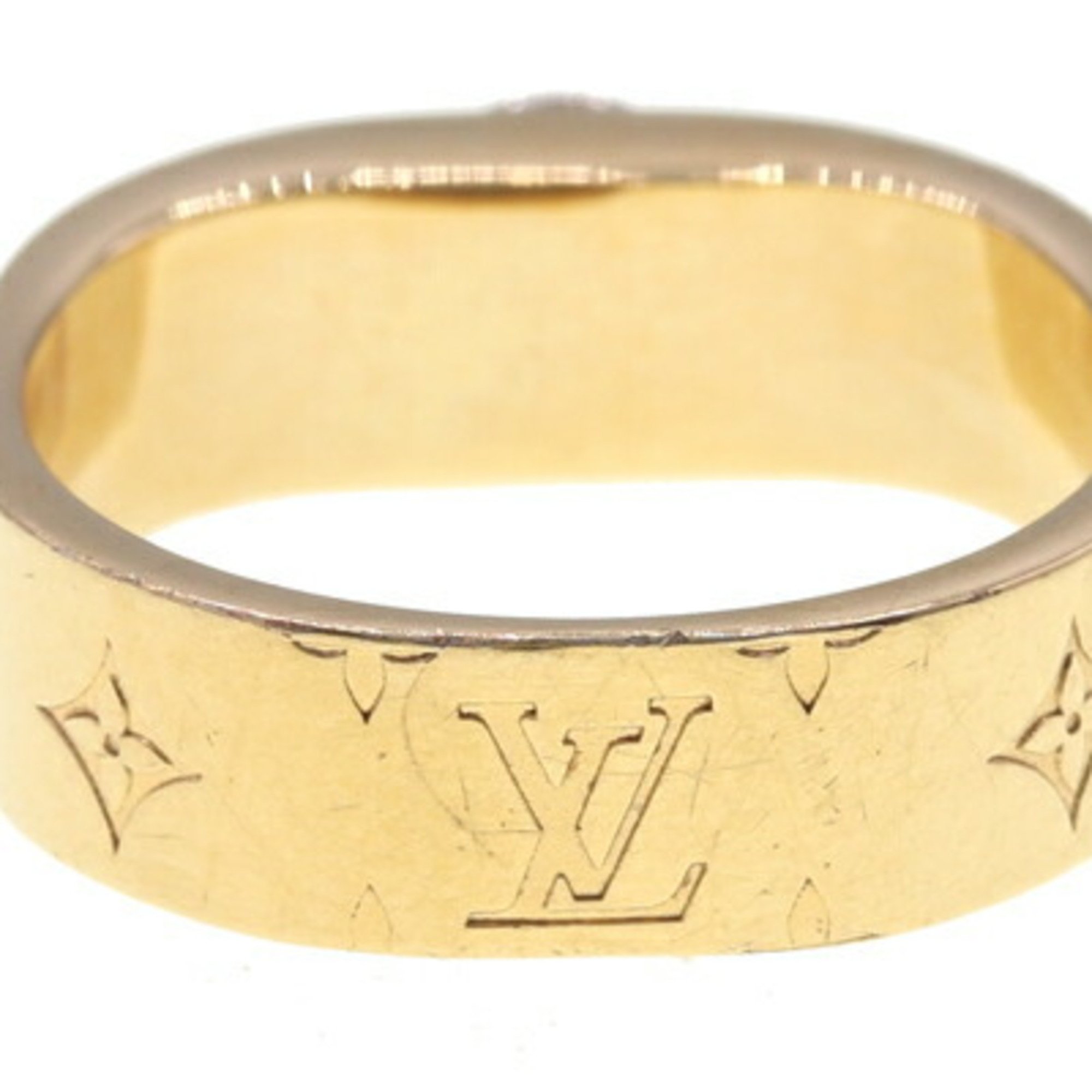 Louis Vuitton Ring Berg Nanogram M00210 Gold Silver Metal S Size 10 LV Women's Monogram LOUIS VUITTON