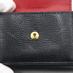 Prada Tri-fold Wallet 1MH021 Black Red Leather Compact Women's PRADA