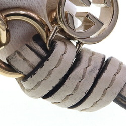 Gucci Keyring Interlocking G 324403 Ivory Leather Key Holder Bag Charm GG GUCCI