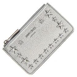 Jimmy Choo coin case, star studs, Nancy, grey leather, purse, key holder, hook, star, ladies, card fragment JIMMY CHOO